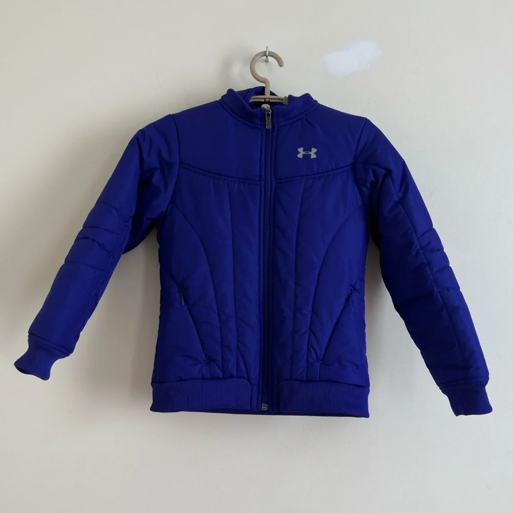 Under Armour Girls Purple Puffer Jacket Youth Small YSM Youth Small Winter Coat